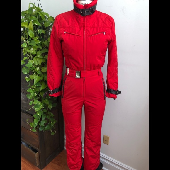 red snow suit womens